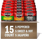 Jack Link's Bold Beef Jerky Variety Pack - Sweet & Hot, Jalapeño & Peppered - (15 Pack) 1.25 oz Bags - Ready to Eat Real Meat Protein Snacks - Made with 100% Real Beef