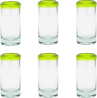 10 Strawberry Street Lime Rim Mexican Glassware, Set of 6 ((6) 2 fl oz Shot Glasses)