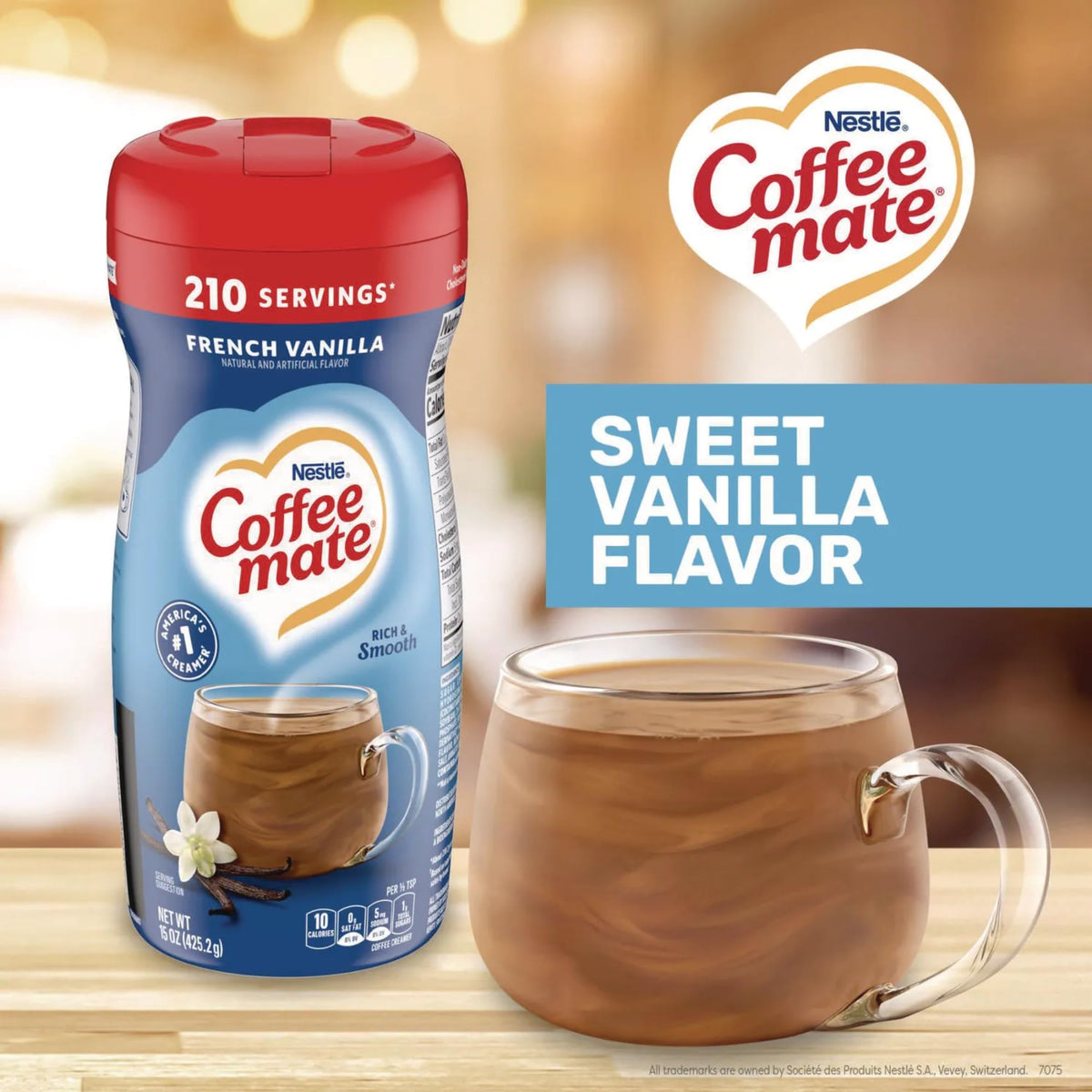 French Vanilla by Coffee Mate – 15 Ounce (Pack of 2), Pack of 2, Model COFFEEMATE-PwdFRENCH/HAZELNUT-15Oz-2Pack