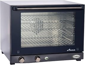 Cadco OV-023 Compact Half Size Convection Oven with Manual Controls, 208-240-Volt/2700-Watt, Stainless/Black, For Commercial Use, 120 lbs.