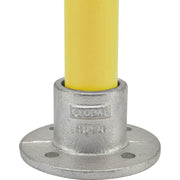 1-1/4" Size Medium Flange Pipe Fitting (1.72" Fitting I.D.) by Global Industrial – 4"L x 4"W x 2.5"H, Galvanized Iron, Gray, Model 798738