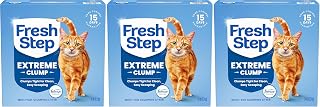 Fresh Step Extreme Clumping Litter with Febreze Freshness, Mountain Spring Scent Clumping Cat Litter with Guaranteed Odor Control, 14 lb. Box (Pack of 3)