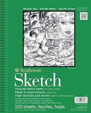 Strathmore 400 Series Wire Bound Sketch Pad, 60 lb. Recyled Paper, 3.5 X 5 inches, White, 100 Sheets (457-3-1)