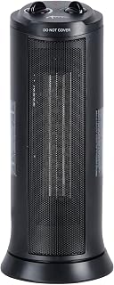 Alera Mini Tower Ceramic Heater, 1,500 W, 7.37 x 7.37 x 17.37, Black