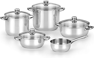 Monix Optima 2 5-Piece Stainless Steel, Suitable for All Cookers and Induction, 18/10