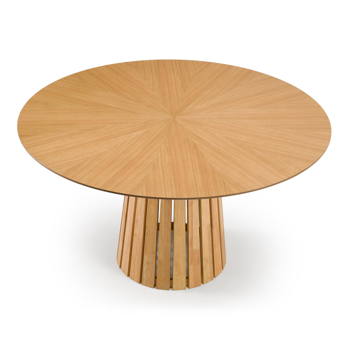Weiss - Mid-Century Modern Natural Oak Round Dining Table by Limari Home – Rubberwood, Natural, Model LIM-85572