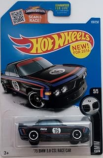 Hot Wheels 2016 BMW '73 BMW 3.0 CSL Race Car 190/250, Black