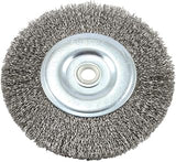 Forney 72745 Wire Bench Wheel Brush, Coarse Crimped with 1/2-Inch and 5/8-Inch Arbor, 6-Inch-by-.012-Inch