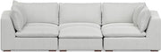 SIMPLIHOME Jasmine Pit Sectional Modular Sofa in Performance Fabric, Cloud Grey, 124-inches Wide, Handcrafted Contemporary-Style Convertible Sleeper Sofa for Living Room