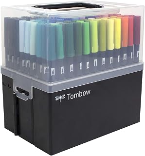 Tombow 56179 Dual Brush Pen Art Markers, 108 Color Set + Marker Case