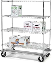 Nexel E-Z Adjust Wire Shelf Truck with Dolly Base, 60x24x61, 1600 Lb. Cap.