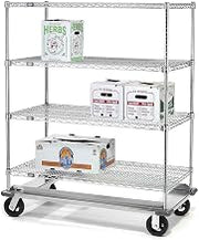 Nexel E-Z Adjust Wire Shelf Truck with Dolly Base, 48x18x61, 1600 Lb. Cap.