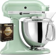 KitchenAid Artisan Series 5 Quart Tilt Head Stand Mixer with Pouring Shield KSM150PS, Pistachio Bundle with Deco Essentials Exclusive CPS 1 Year Extended Protection Pack