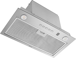 Broan-NuTone PM400SSV 21-inch Custom Cabinet Built-In 4-Speed Power Pack Insert with Voice Control, LED Lighting, and 450 Max Blower CFM, Stainless Steel