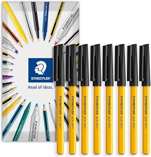 STAEDTLER stick 430F Ballpoint - 0.3mm Fine Point - Pack of 8 in Envelope Pack (Black)