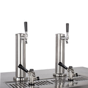 Dual Tower Beer Dispenser by MAXX Cold – 47.5 Inch Wide, 10.5 cubic_feet, Stainless Steel, Black, Model MXBD48-2BHC