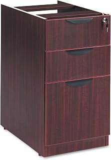 Alera Valencia Series Full Pedestal File, Left/Right, 3-Drawers: Box/Box/File, Legal/Letter, Mahogany, 15.63" x 20.5" x 28.5