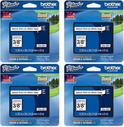 Brother Genuine P-Touch 4-Pack TZe-221 Laminated Tape, Black Print on White Standard Adhesive Laminated Tape for P-Touch Label Makers, Each Roll is 0.35"/9mm (3/8") Wide, 26.2 (8M) Long