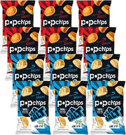 popchips Potato Chips, Sea Salt, & BBQ, 5 Oz, 6 Each (Variety Pack)