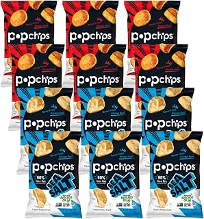 popchips Potato Chips, Sea Salt, & BBQ, 5 Oz, 6 Each (Variety Pack)