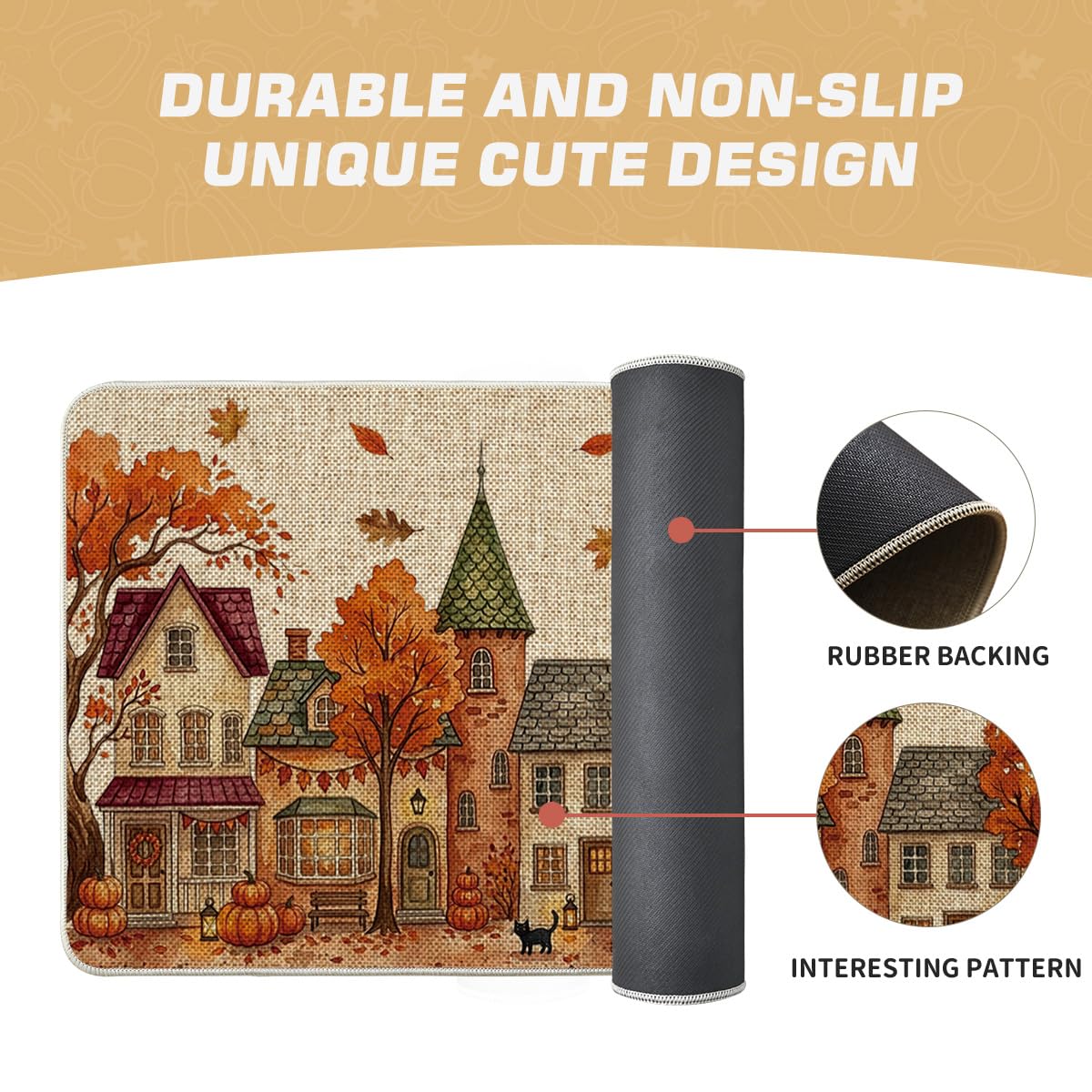 Artoid Mode Maple Tree House Doormat, 17 x 29 Inch, Beige