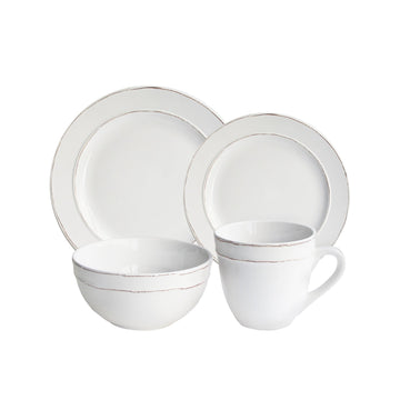 Olivia Round 16 Piece Dinnerware Set by American Atelier – 10.4 x 10.4", Stoneware, Seafoam, Pack of 16, Model 6512-16-RB