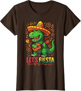 Let's Fiesta - Funny Cinco de Mayo Dinosaur Sombrero T-Shirt