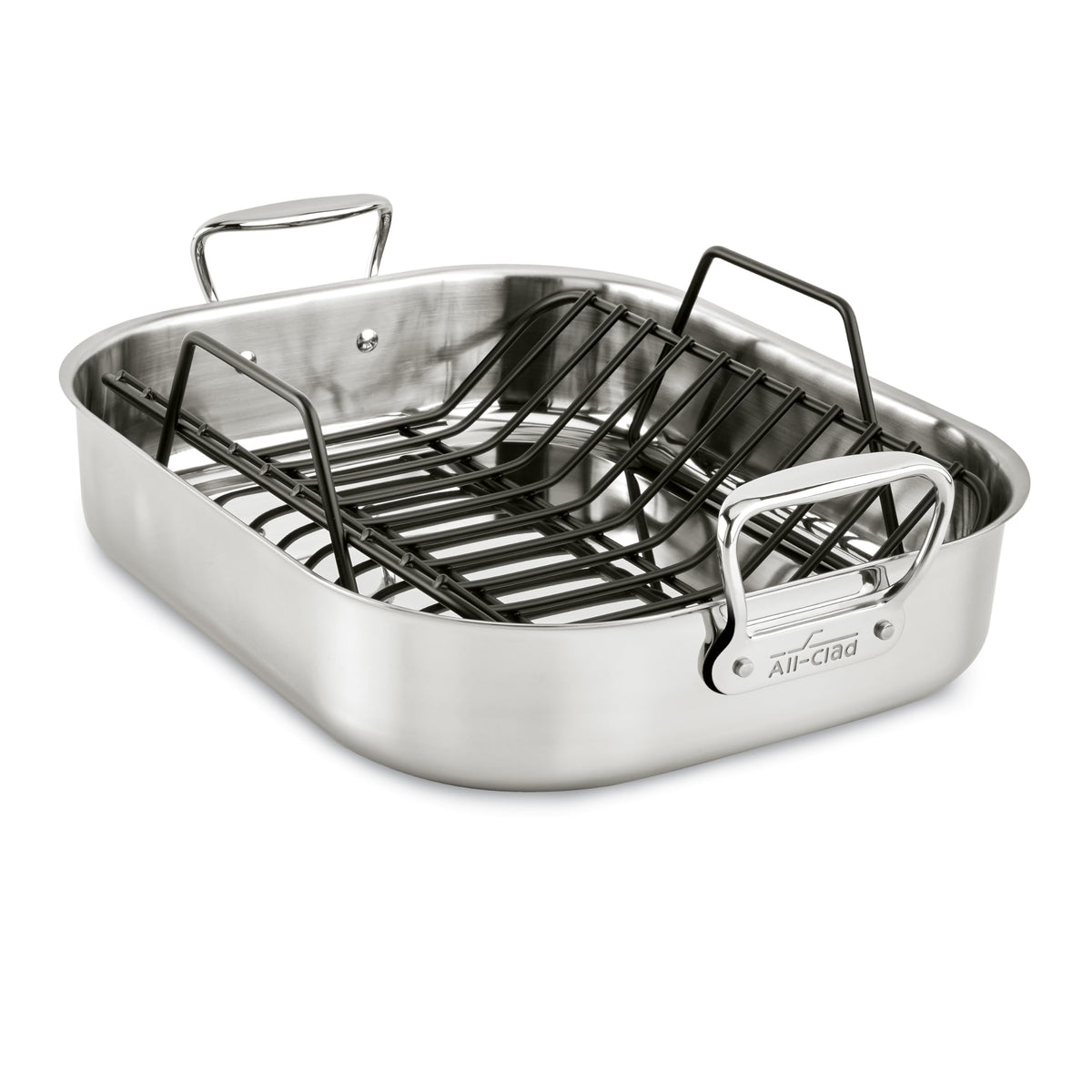 All-Clad Stainless Steel Roaster with Rack, 13 x 16 Inch, Silver