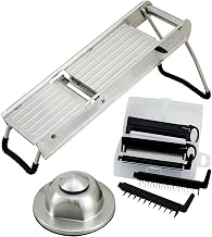 Winco winware Stainless Steel Mandoline Slicer Set with Hand Guard