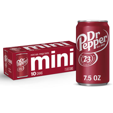 MINI CANS by Dr Pepper – 7.5 Fl Oz (Pack of 10), red, Pack of 10
