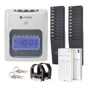 Top-Feed Electronic Time Clock Bundle (400EKIT) by Lathem – One Size, Plastic, White, Model 400E-KIT