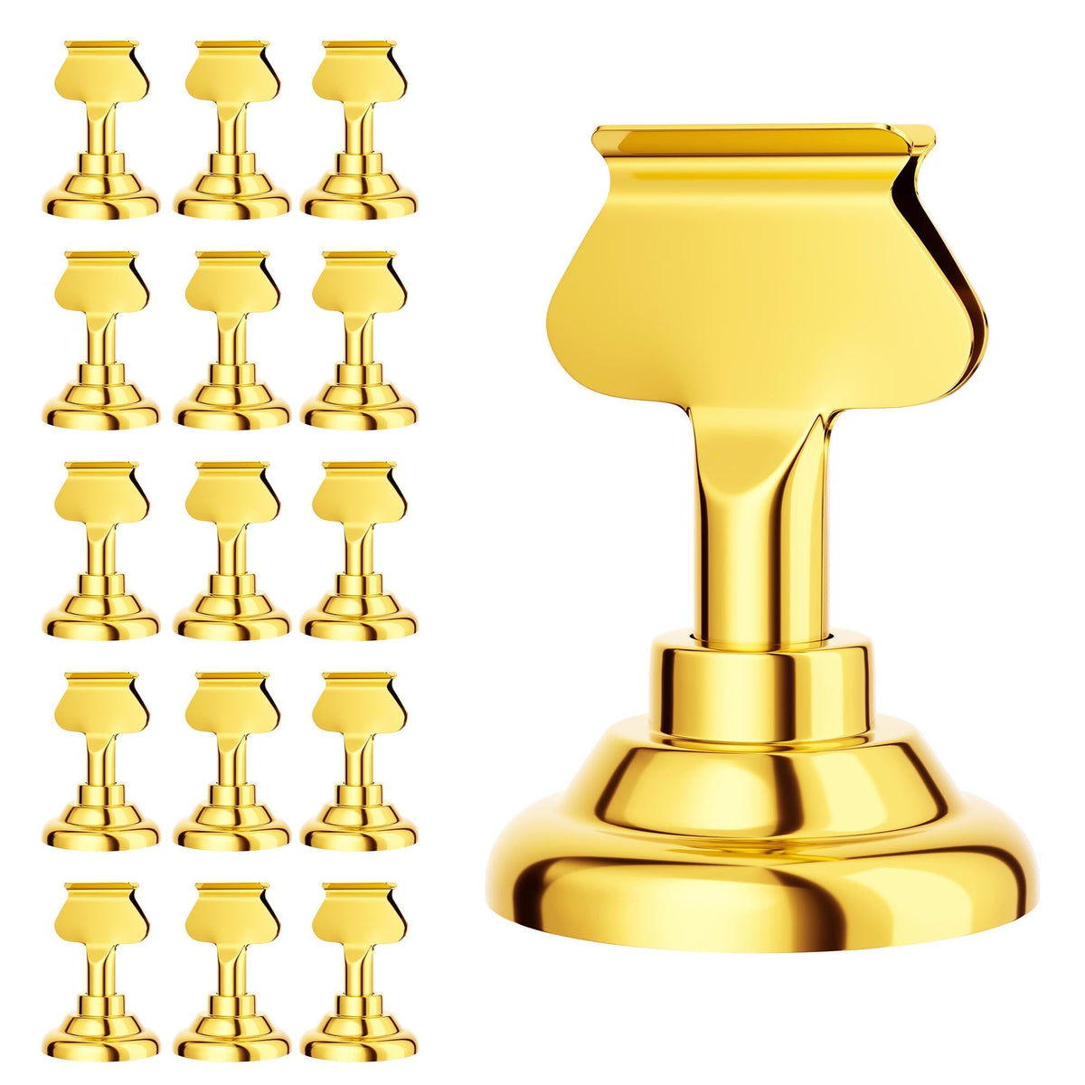 Urban Deco Place Card Holders, 1.7 Inch Steel, Gold 16 Pack