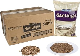 Santiago Whole Vegetarian Refried Pinto Beans - 27.07 oz. pouch (Pack of 6)