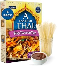 Pad Thai Rice Noodles | Restaurant-Quality Thai Flavor in Minutes | Vegan by A Taste of Thai – 9 Ounce (Pack of 6), Pack of 6, Model 00102027