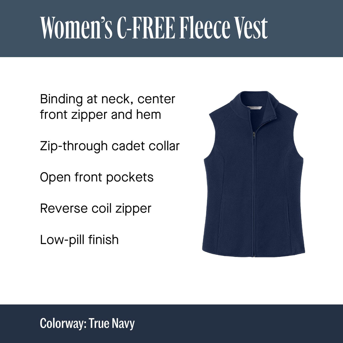 Women's Fleece Vest by Port Authority – XX-Large, Polyester Blend, Grey Steel, Model L702