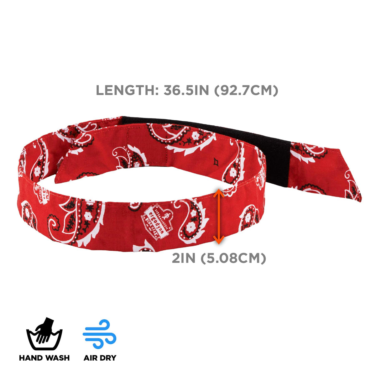 Chill Its 6705 Cooling Bandana by Ergodyne – 1 Count (Pack of 1), Cotton, Red Western, Model 12315