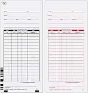Lathem Universal Time Cards for 7000E Time Recorder, 100 Pack (E7-100) | Double-Sided, Numbered 1-100, 3 1/2" x 7 1/4"
