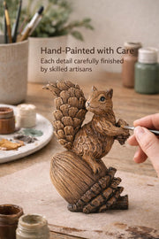 iStatue Resin Squirrel Figurine, 6.5 Inch Medium, Brown