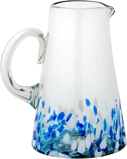 10 Strawberry Street Bahia Pitcher Handblown Mexican Glass