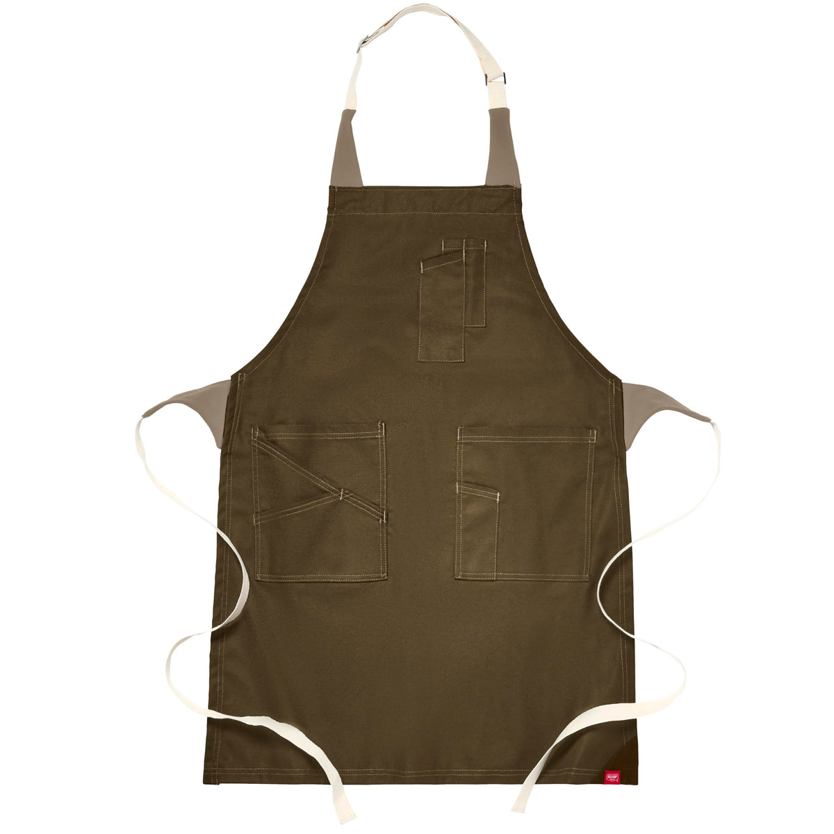 Red Kap Coffee / 22W x 34L / Flex Strap Utility Bib Apron Girls