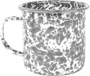 Crow Canyon Home Splatter Enamelware 16 oz Large Mug, Grey
