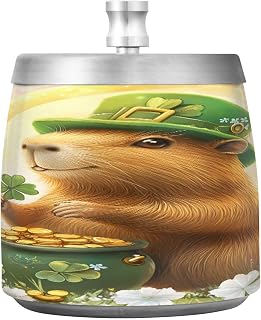 St Patrick's Day Clover Capybara Splash Ashtray with Lid, Outdoor Ashtrays for Patio