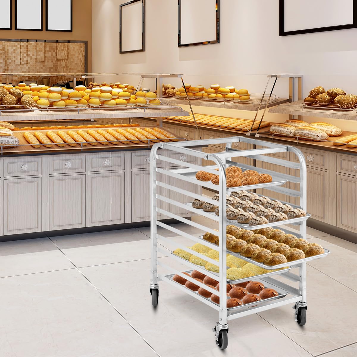 10 Tier Bun Pan Rack by ReunionG – 10 Tiers, Aluminum, Silver, Model KC44420