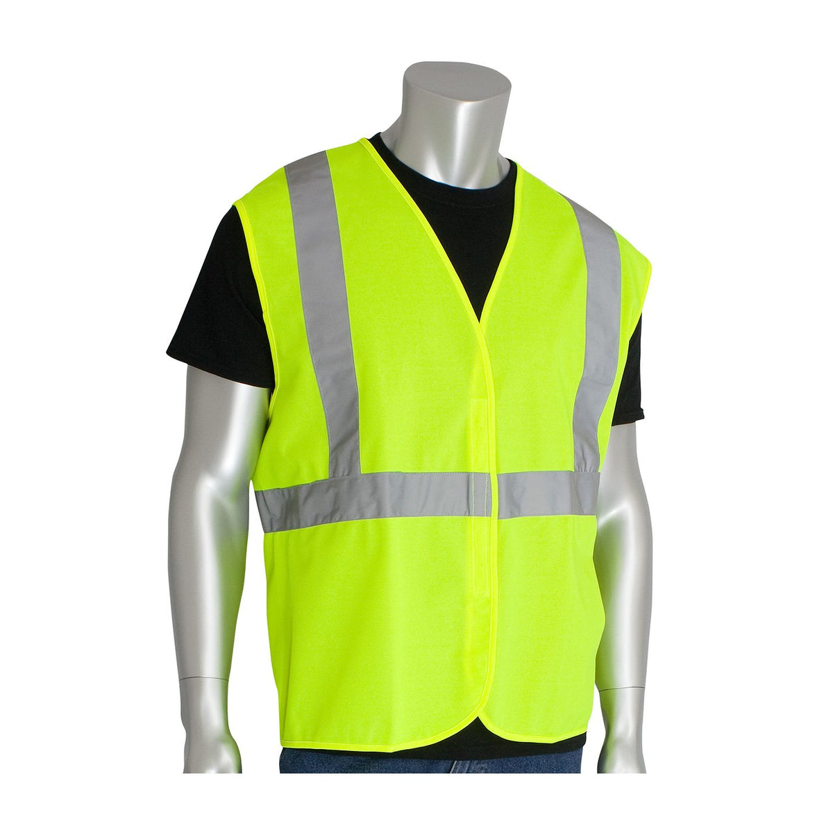 ANSI Class 2 Value Solid Vest by Pip – X-Large, Polyester, Neon Green, Model 302-WCENGLY-XL