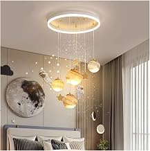 Round Kids Ceiling Planet Ball Spaceman lamp for Children's Room Living Room Bedroom Decor Moon Stars Lamp,