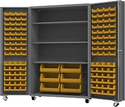 Durham Mobile Cabinet, 126 Bins, 3 Shelves