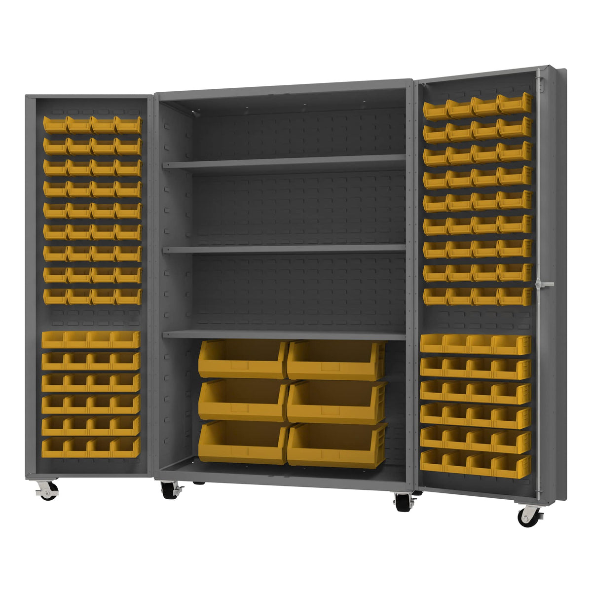 Mobile Cabinet by Durham – Alloy Steel, Grey, Model DCM48-BDLP-126-3S-95