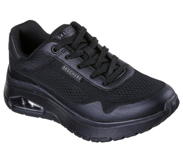 Women's Uno Flex-Spring on Air Sneaker by Skechers – Black/Black, Model 177794 Uno Flex Spring Black