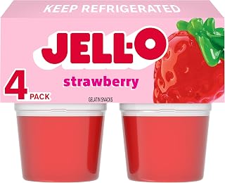Jell-O Gelatin Snack Cups, 4 ct, Original Strawberry