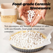 Rocksheat Ceramic Pie Weights, 1.3 Lb with Wheat Straw Container